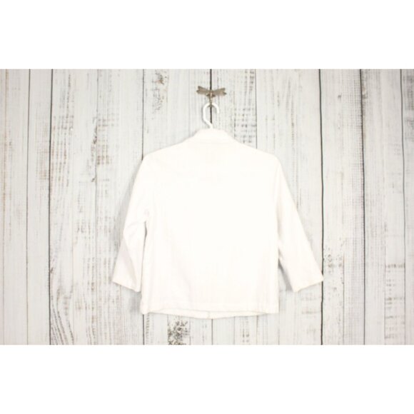 Bon Worth White 3/4 Sleeves Full Zip Light Jacket Size XS Pet - Picture 6 of 9